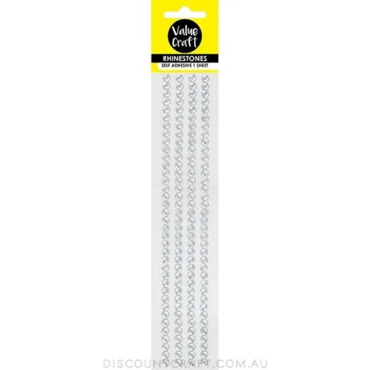 Rhinestone Strips 8mm - Crystal 1 Sheet