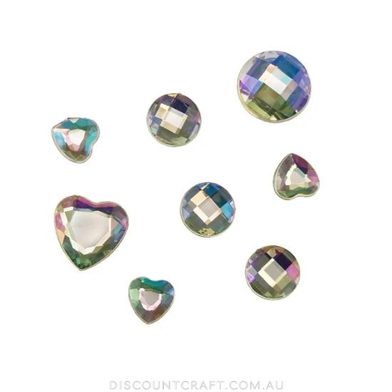 Rhinestones Round & Heart Assorted 36pk