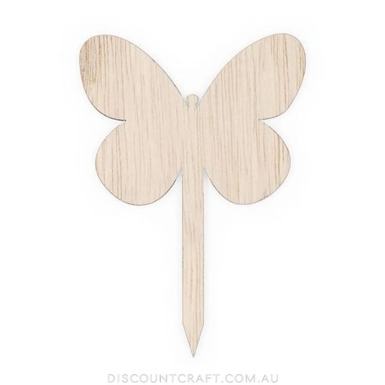 Wooden Butterfly Stakes 3pk