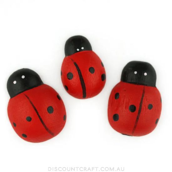 Wooden Ladybug - Red 15pk