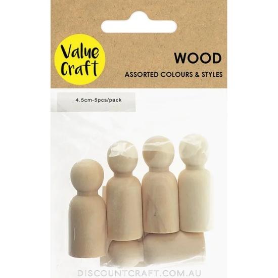 Wooden People 4.5cm Natural 5pk